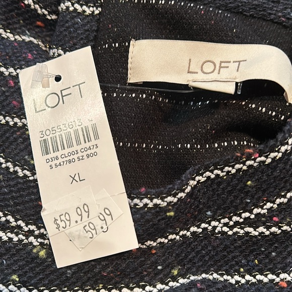 NWT Long sleeved striped dress by LOFT Size XL - Picture 9 of 9
